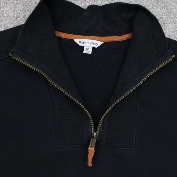 Frye and Co Sweatshirt Adult 2XL XXL Black 1/4 Zip L/S Pullover Sweatshirt q zip - Picture 8 of 15